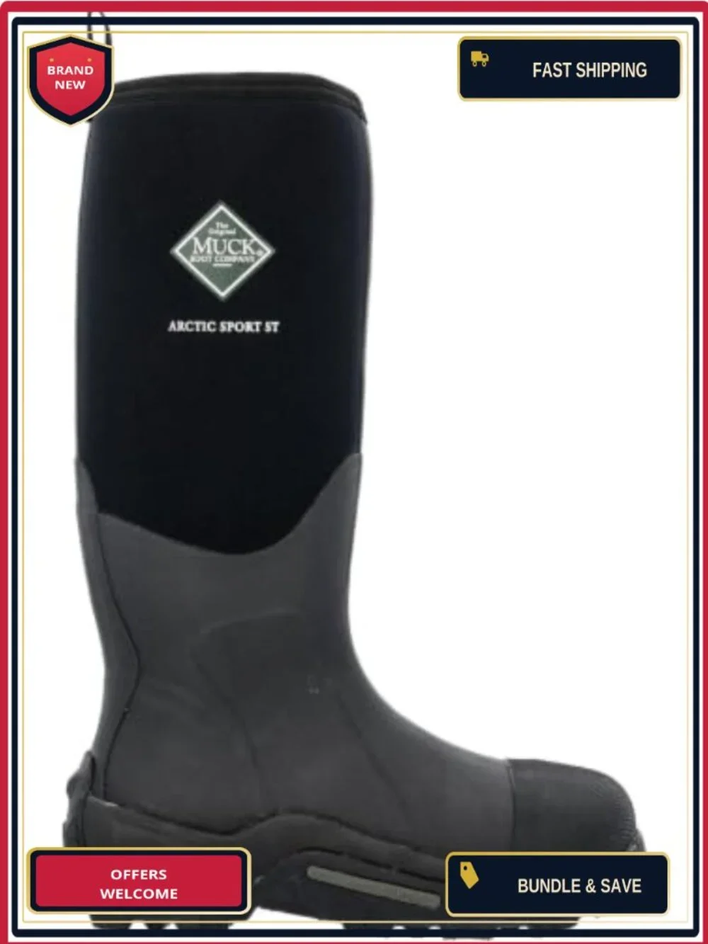 Steel Toe Waterproof Insulated Mid-Calf Work Boot - Fleece Lined